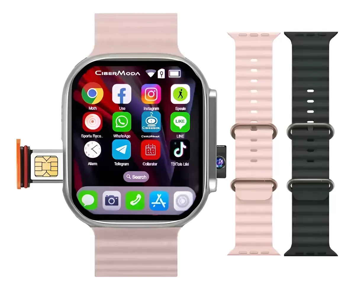 D NQ NP 2 X 806602 MLM112370441374 062026 F smartwatch mujer 5g android sim playstore fashion elegante glamour reloj facebook monitor seguridad femenina gps apps redes whatsapp tiktok netflix 4g