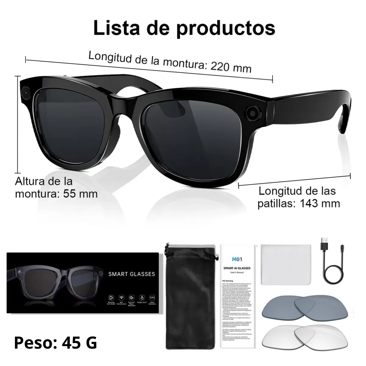 Lista de productos smart glasses