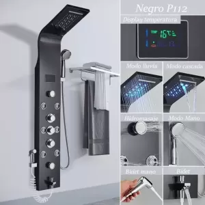 Grifo de ducha con luz LED negra sistema de columna de ducha de chorro de masaje jpg 640x640 1 1