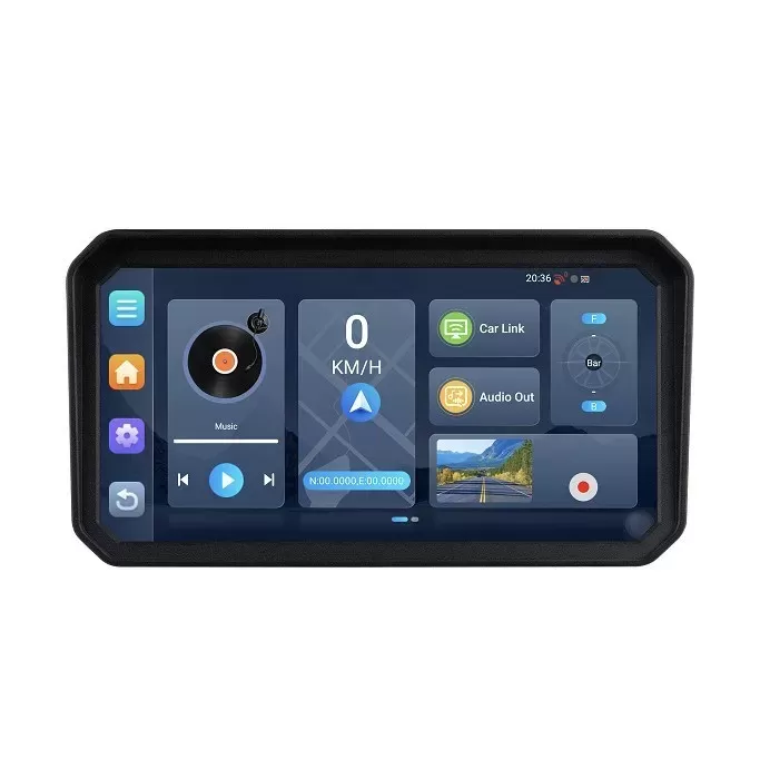 Pantalla android para moto con GPS y apps en el manubrio