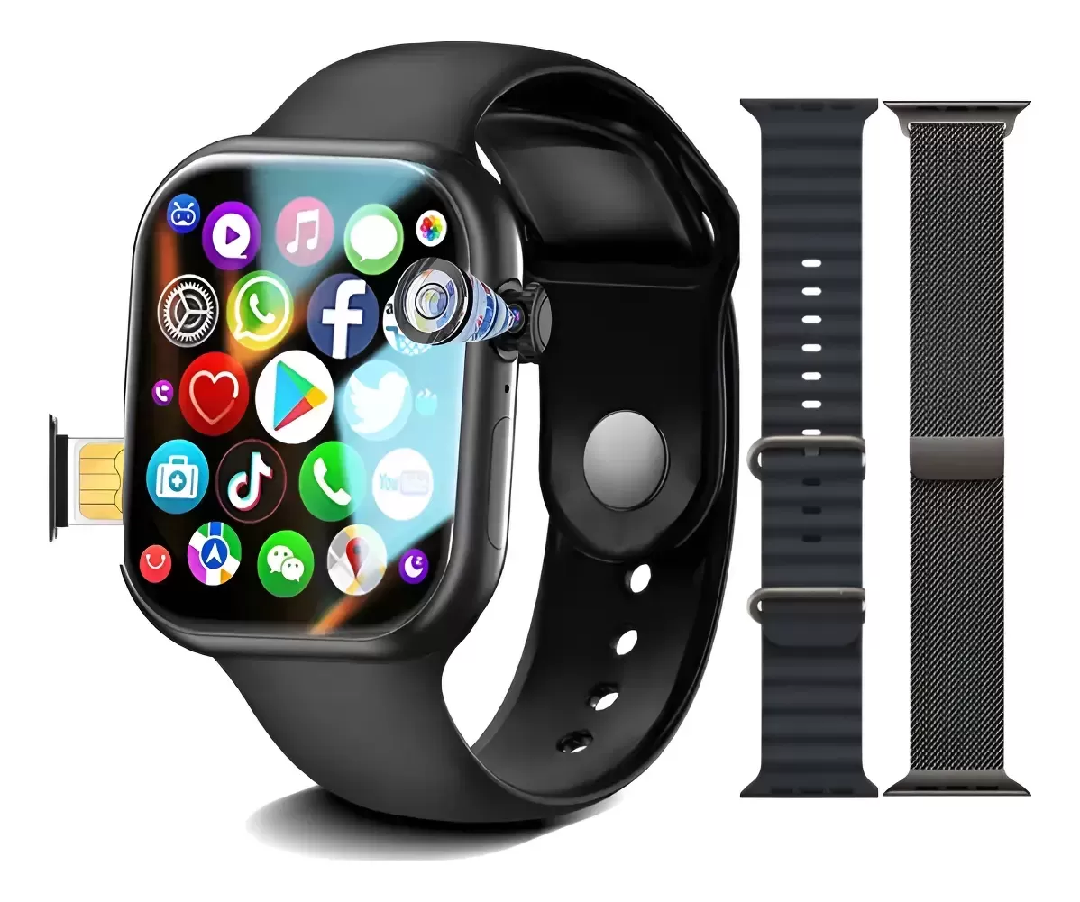 Smartwatch HW S10 4G Android con SIM, Cámara y 3 Correas